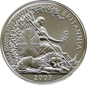 UK Pound Britannia 2007 British Royal Mint Proof KM# 1090 HALF OUNCE FINE SILVER BRITANNIA 2007 coin reverse UK Pound Britannia 2007 British Royal Mint Proof KM# 1090 HALF OUNCE FINE SILVER BRITANNIA 2007 coin reverse