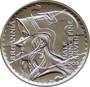 UK Pound (Britannia) KM# 1046 BRITANNIA HALF OUNCE FINE SILVER 2003 coin reverse UK Pound (Britannia) KM# 1046 BRITANNIA HALF OUNCE FINE SILVER 2003 coin reverse