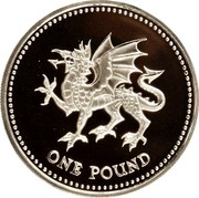 UK Pound Dragon of Wales 2000 Proof KM# 1005a ONE POUND coin reverse UK Pound Dragon of Wales 2000 Proof KM# 1005a ONE POUND coin reverse