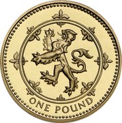 UK Pound Scottish Arms 1994 Proof KM# 967 ONE POUND coin reverse