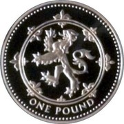 UK Pound Scottish Arms 1999 KM# 998 ONE POUND coin reverse