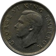 New Zealand Sixpence George VI 1947 KM# 8a GEORGE VI KING EMPEROR HP coin obverse New Zealand Sixpence George VI 1947 KM# 8a GEORGE VI KING EMPEROR HP coin obverse