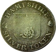 UK Sixpence Hampshire - To Facilitate Trade 1811  HAMPSHIRE SILVER TOKEN 1811 coin obverse UK Sixpence Hampshire - To Facilitate Trade 1811  HAMPSHIRE SILVER TOKEN 1811 coin obverse
