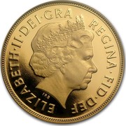UK Sovereign Elizabeth 4th portrait 2011 Proof KM# 1002.1 ELIZABETH∙II∙DEI∙GRA REGINA∙FID∙DEF IRB coin obverse UK Sovereign Elizabeth 4th portrait 2011 Proof KM# 1002.1 ELIZABETH∙II∙DEI∙GRA REGINA∙FID∙DEF IRB coin obverse
