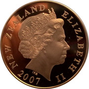 New Zealand Ten Dollars Centenary of Scouting 2007 (l) Proof KM# 305 NEW ZEALAND ELIZABETH II 2007 IRB coin obverse