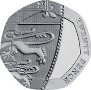 UK Twenty Pence Royal Shield 2016 Proof KM# 1336a TWENTY PENCE MD coin reverse UK Twenty Pence Royal Shield 2016 Proof KM# 1336a TWENTY PENCE MD coin reverse