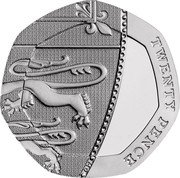 UK Twenty Pence (Royal Shield) KM# 1336 TWENTY PENCE MD coin reverse UK Twenty Pence (Royal Shield) KM# 1336 TWENTY PENCE MD coin reverse