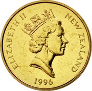 New Zealand Two Dollars White Heron 1996 (l) Proof KM# 79 ELIZABETH II NEW ZEALAND *YEAR* RDM coin obverse New Zealand Two Dollars White Heron 1996 (l) Proof KM# 79 ELIZABETH II NEW ZEALAND *YEAR* RDM coin obverse