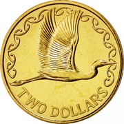New Zealand Two Dollars White Heron 1996 (l) Proof KM# 79 TWO DOLLARS coin reverse New Zealand Two Dollars White Heron 1996 (l) Proof KM# 79 TWO DOLLARS coin reverse