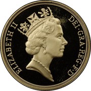 UK Two Pounds 300th Anniversary - Bank of England 1994 Proof KM# 968b ELIZABETH II DEI∙GRA∙REG∙F∙D RDM coin obverse