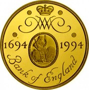 UK Two Pounds 300th Anniversary - Bank of England 1994 Proof KM# 968 WM 1694 1994 BANK OF ENGLAND coin reverse UK Two Pounds 300th Anniversary - Bank of England 1994 Proof KM# 968 WM 1694 1994 BANK OF ENGLAND coin reverse