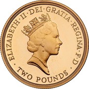 UK Two Pounds 50 Years - United Nations 1995 Proof KM# 971b ELIZABETH II DEI GRATIA REGINA F D TWO POUNDS RDM coin obverse UK Two Pounds 50 Years - United Nations 1995 Proof KM# 971b ELIZABETH II DEI GRATIA REGINA F D TWO POUNDS RDM coin obverse