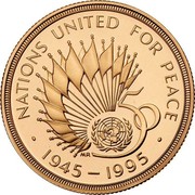 UK Two Pounds 50 Years - United Nations 1995 Proof KM# 971b NATIONS UNITED FOR PEACE 1945 - 1995 50 MR coin reverse UK Two Pounds 50 Years - United Nations 1995 Proof KM# 971b NATIONS UNITED FOR PEACE 1945 - 1995 50 MR coin reverse