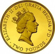 UK Two Pounds 50th Anniversary - End of World War II 1995 Proof KM# 970 ELIZABETH∙II∙DEI∙GRATIA∙REGINA∙F∙D ∙ TWO POUNDS ∙ RDM coin obverse UK Two Pounds 50th Anniversary - End of World War II 1995 Proof KM# 970 ELIZABETH∙II∙DEI∙GRATIA∙REGINA∙F∙D ∙ TWO POUNDS ∙ RDM coin obverse