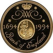 UK Two Pounds Bank of England - Britiannia 1994 KM# 1012 WM 1694 1994 BANK OF ENGLAND coin reverse