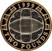 UK Two Pounds Rugby World Cup 1999 Proof KM# 999a 1999 TWO POUNDS coin reverse UK Two Pounds Rugby World Cup 1999 Proof KM# 999a 1999 TWO POUNDS coin reverse