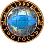 UK Two Pounds Rugby World Cup 1999 KM# 999 1999 RD TWO POUNDS coin reverse UK Two Pounds Rugby World Cup 1999 KM# 999 1999 RD TWO POUNDS coin reverse