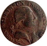 UK 1/2 Penny John Wilkinson - North Wales 1773 IOHN WILKINSON IRON MASTER coin obverse UK 1/2 Penny John Wilkinson - North Wales 1773 IOHN WILKINSON IRON MASTER coin obverse