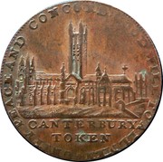 UK 1/2 Penny (Kent - Canterbury / J. Robertson) UNITY PEACE AND CONCORD : GOOD WILL TO ALL MEN * CANTERBURY TOKEN coin obverse