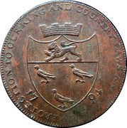 UK 1/2 Penny (Kent - Canterbury / J. Robertson) PROTECTION TO OUR KING AND COUNTRY LAWS AND TRADE * 1794 coin reverse