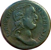 UK 1/2 Penny Louis the Sixteenth - Britons Happy Isle ND (1760-1797)  LOUIS THE SIXTEENTH coin obverse UK 1/2 Penny Louis the Sixteenth - Britons Happy Isle ND (1760-1797)  LOUIS THE SIXTEENTH coin obverse