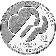 USA $1 Girl Scouts of the USA 2013 W KM# 552 UNITED STATES OF AMERICA GIRL SCOUTS $1 E PLURIBUS UNUM coin reverse USA $1 Girl Scouts of the USA 2013 W KM# 552 UNITED STATES OF AMERICA GIRL SCOUTS $1 E PLURIBUS UNUM coin reverse