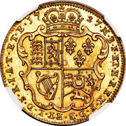 UK 1 Guinea George II Pattern 1727 KM# Pn35 17 27 M B F ET H REX F D B ET L D S R I A T ET E coin reverse UK 1 Guinea George II Pattern 1727 KM# Pn35 17 27 M B F ET H REX F D B ET L D S R I A T ET E coin reverse