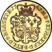 UK 1 Guinea George III Pattern 1761 KM# Pn41 M∙B∙F∙ET∙H∙REX∙F∙D∙B∙ET∙L∙D∙S∙R∙I∙A∙T∙ET∙E∙17 61∙ coin reverse UK 1 Guinea George III Pattern 1761 KM# Pn41 M∙B∙F∙ET∙H∙REX∙F∙D∙B∙ET∙L∙D∙S∙R∙I∙A∙T∙ET∙E∙17 61∙ coin reverse