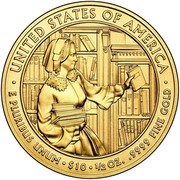 USA $10 Abigail Fillmore 2010 W KM# 481 ∙ UNITED STATES OF AMERICA ∙ E PLURIBUS UNUM ∙ $10 ∙ 1/2 OZ. .9999 FINE GOLD coin reverse USA $10 Abigail Fillmore 2010 W KM# 481 ∙ UNITED STATES OF AMERICA ∙ E PLURIBUS UNUM ∙ $10 ∙ 1/2 OZ. .9999 FINE GOLD coin reverse