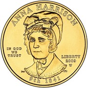 USA $10 Anna Harrison 2009 W KM# 456 ANNA HARRISON LIBERTY 2009 W 9th 1841 IN GOD WE TRUST coin obverse USA $10 Anna Harrison 2009 W KM# 456 ANNA HARRISON LIBERTY 2009 W 9th 1841 IN GOD WE TRUST coin obverse