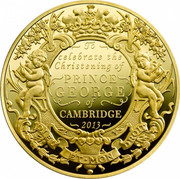UK 1000 Pounds Christening Prince George of Cambridge 2013 Proof TO CELEBRATE THE CHRISTENING OF PRINCE GEORGE OF CAMBRIDGE 2013 DIEU ET MON DROIT JB coin reverse
