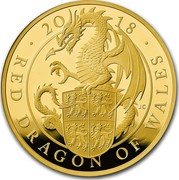 UK 1000 Pounds Queen's Beast Dragon 2018 2018 RED DRAGON OF WALES JC coin reverse UK 1000 Pounds Queen's Beast Dragon 2018 2018 RED DRAGON OF WALES JC coin reverse