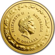 Australia 15 Dollars Lunar Year of the Dog 2018 ELIZABETH II AUSTRALIA 15 DOLLARS IRB coin obverse Australia 15 Dollars Lunar Year of the Dog 2018 ELIZABETH II AUSTRALIA 15 DOLLARS IRB coin obverse