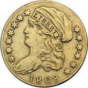 USA 2 ½ D. Turban Head - Quarter Eagle 1808 KM# 40 LIBERTY coin obverse USA 2 ½ D. Turban Head - Quarter Eagle 1808 KM# 40 LIBERTY coin obverse