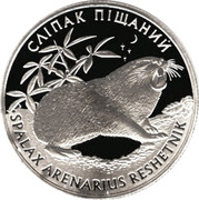 Ukraine 2 Hryvni Sandy Mole Rat (Spalax Arenarius) 2005 KM# 357 СЛІПАК ПІЩАНИЙ SPALAX ARENARIUS RESHETNIK coin reverse Ukraine 2 Hryvni Sandy Mole Rat (Spalax Arenarius) 2005 KM# 357 СЛІПАК ПІЩАНИЙ SPALAX ARENARIUS RESHETNIK coin reverse