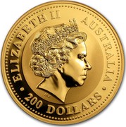 Australia 200 Dollars Lunar Dog (Series I) 2006 ELIZABETH II AUSTRALIA 200 DOLLARS IRB coin obverse Australia 200 Dollars Lunar Dog (Series I) 2006 ELIZABETH II AUSTRALIA 200 DOLLARS IRB coin obverse