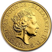 UK 25 Pounds Queen's Beasts The Dragon 2017 25 POUNDS ELIZABETH II D G REG F D J.C coin obverse