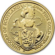 UK 25 Pounds Queen's Beasts The Unicorn 2018 UNICORN OF SCOTLAND 1/4 OZ FINE GOLD 999.9 2018 JC coin reverse UK 25 Pounds Queen's Beasts The Unicorn 2018 UNICORN OF SCOTLAND 1/4 OZ FINE GOLD 999.9 2018 JC coin reverse