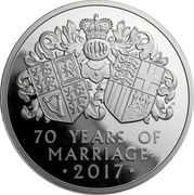 UK 25 Pounds The Platinum Wedding Anniversary 2017 Proof 70 YEARS OF MARRIAGE 2017 JB coin reverse UK 25 Pounds The Platinum Wedding Anniversary 2017 Proof 70 YEARS OF MARRIAGE 2017 JB coin reverse