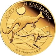 Australia 5 Dollars Australian Kangaroo 2018 P Proof AUSTRALIAN KANGAROO 2018 1/20 OZ 9999 GOLD P NH coin reverse Australia 5 Dollars Australian Kangaroo 2018 P Proof AUSTRALIAN KANGAROO 2018 1/20 OZ 9999 GOLD P NH coin reverse