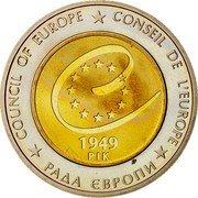 Ukraine 5 Hryven 60 Years of the Council of Europe 2009 KM# 548 COUNCIL OF EUROPE CONSEIL DE L'EUROP РАДА ЄВРОПИ 1949 РІК coin reverse Ukraine 5 Hryven 60 Years of the Council of Europe 2009 KM# 548 COUNCIL OF EUROPE CONSEIL DE L'EUROP РАДА ЄВРОПИ 1949 РІК coin reverse