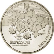 Ukraine 5 Hryven UEFA Euro 2012 Final Tournament Lviv City 2011 KM# 649 НАЦІОНАЛЬНИЙ БАНК УКРАЇНИ 2011 П'ЯТЬ ГРИВЕНЬ UEFA EURO2012™ POLAND-UKRAINE coin obverse Ukraine 5 Hryven UEFA Euro 2012 Final Tournament Lviv City 2011 KM# 649 НАЦІОНАЛЬНИЙ БАНК УКРАЇНИ 2011 П'ЯТЬ ГРИВЕНЬ UEFA EURO2012™ POLAND-UKRAINE coin obverse