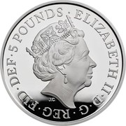 UK 5 Pounds Four Generations 2018 Proof 5 POUNDS ELIZABETH II D G REG FID DEF J.C coin obverse UK 5 Pounds Four Generations 2018 Proof 5 POUNDS ELIZABETH II D G REG FID DEF J.C coin obverse