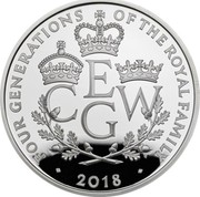 UK 5 Pounds Four Generations 2018 Proof FOUR GENERATIONS OF THE ROYAL FAMILY 2018 coin reverse UK 5 Pounds Four Generations 2018 Proof FOUR GENERATIONS OF THE ROYAL FAMILY 2018 coin reverse