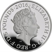 UK 5 Pounds The Somme 2016 Proof ELIZABETH II∙D∙G∙REG∙F∙D∙5 POUNDS∙2016∙ J.C coin obverse