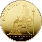 UK 500 Pounds Britannia 2013 Proof KM# 1274 BRITANNIA 5 OUNCES FINE GOLD 2013 coin reverse UK 500 Pounds Britannia 2013 Proof KM# 1274 BRITANNIA 5 OUNCES FINE GOLD 2013 coin reverse