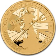 UK 500 Pounds Britannia 2017 BRITANNIA 5 OZ FINE GOLD 999.9 2017 LWT coin reverse