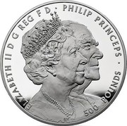 UK 500 Pounds Platinum Wedding Anniversary 2017 Proof ELIZABETH II D G REG F D PHILIP PRINCEPS 500 POUNDS EM coin obverse UK 500 Pounds Platinum Wedding Anniversary 2017 Proof ELIZABETH II D G REG F D PHILIP PRINCEPS 500 POUNDS EM coin obverse