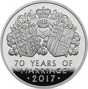 UK 500 Pounds Platinum Wedding Anniversary 2017 Proof 70 YEARS OF MARRIAGE 2017 JB coin reverse UK 500 Pounds Platinum Wedding Anniversary 2017 Proof 70 YEARS OF MARRIAGE 2017 JB coin reverse
