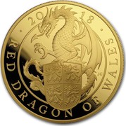 UK 500 Pounds Queen's Beast Dragon 2018 20 18 RED DRAGON OF WALES JC coin reverse UK 500 Pounds Queen's Beast Dragon 2018 20 18 RED DRAGON OF WALES JC coin reverse